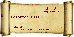 Leiszter Lili névjegykártya